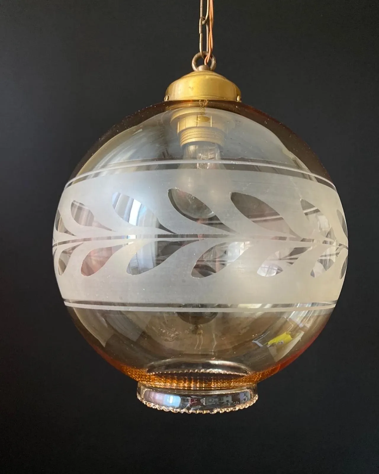 Chandelier in glass with sphere shape, 1960s 3
