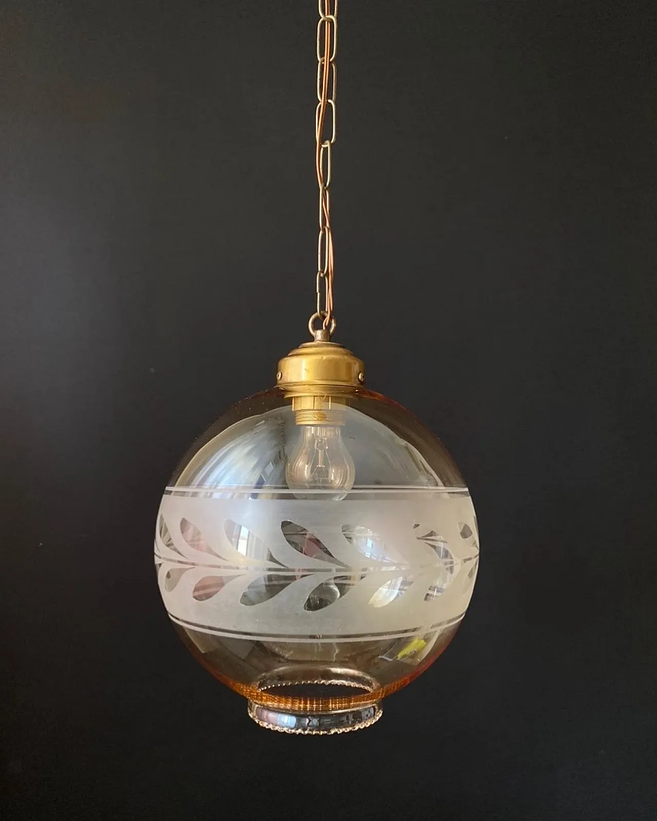 Chandelier in glass with sphere shape, 1960s 4