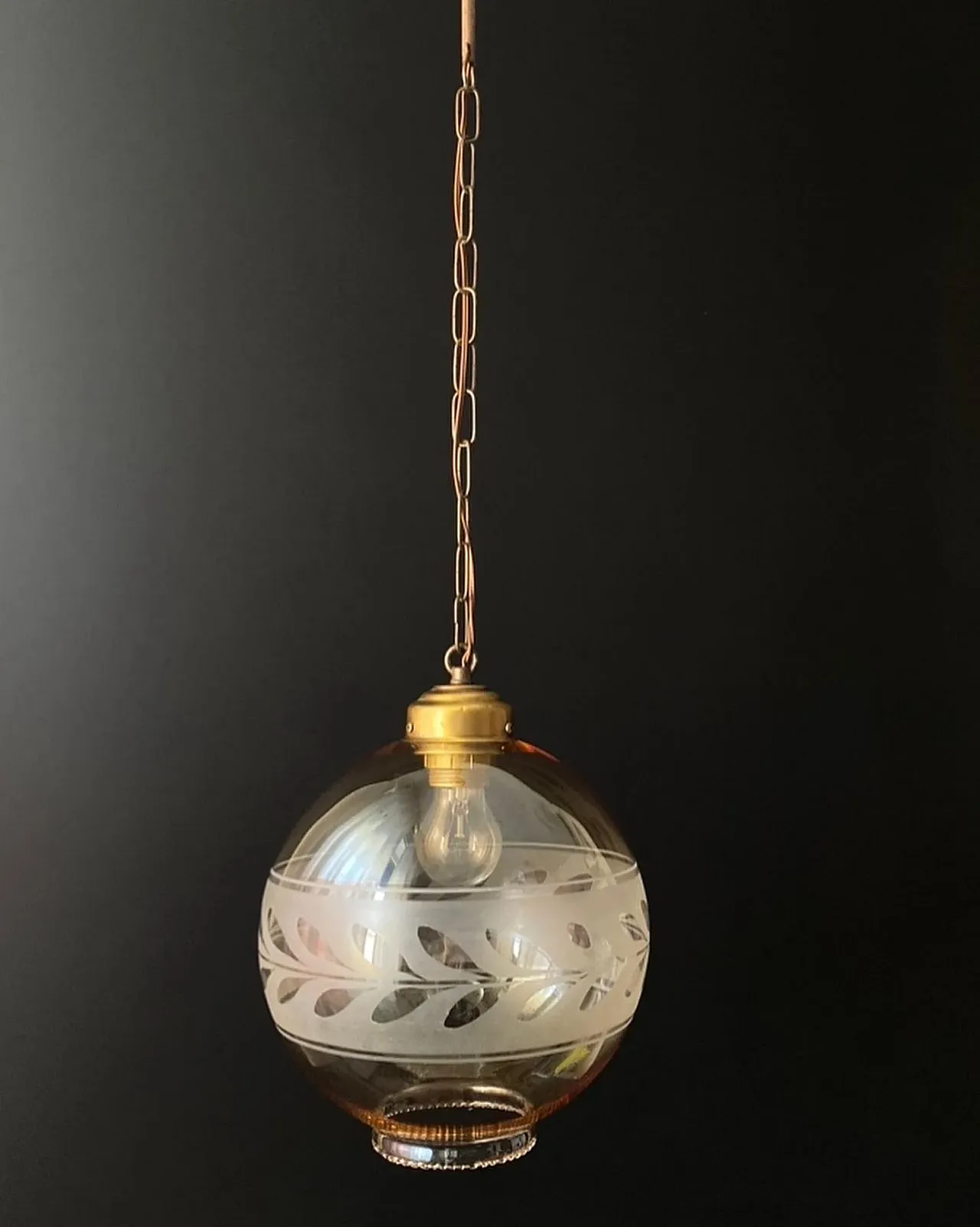 Chandelier in glass with sphere shape, 1960s 5