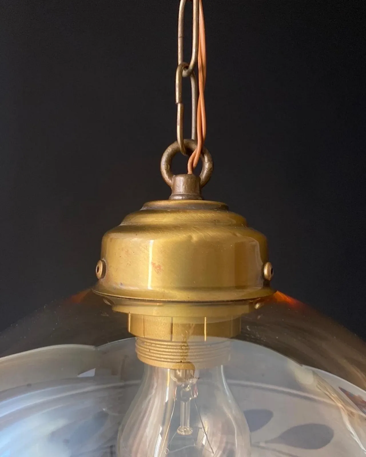 Chandelier in glass with sphere shape, 1960s 8