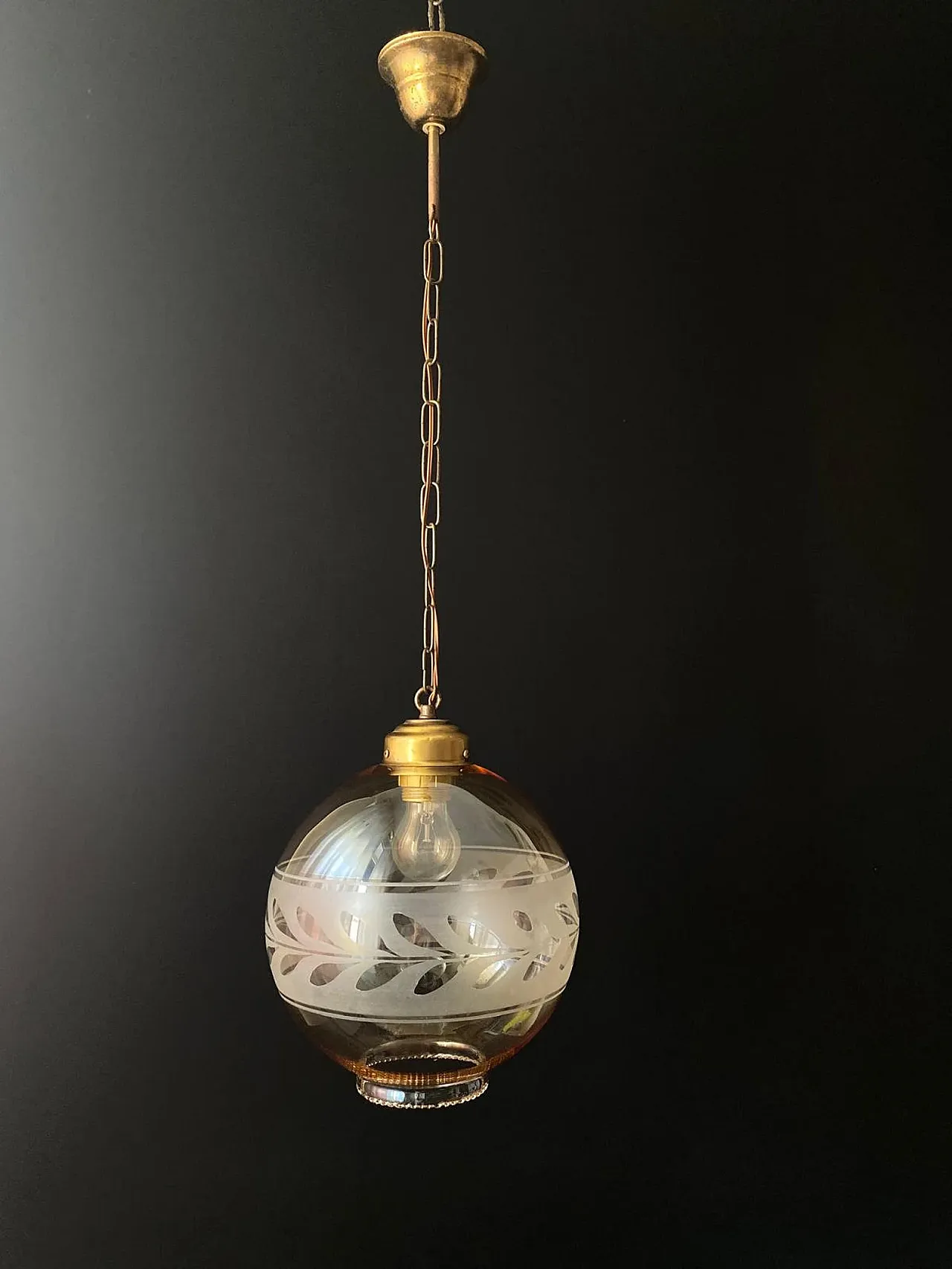 Chandelier in glass with sphere shape, 1960s 9