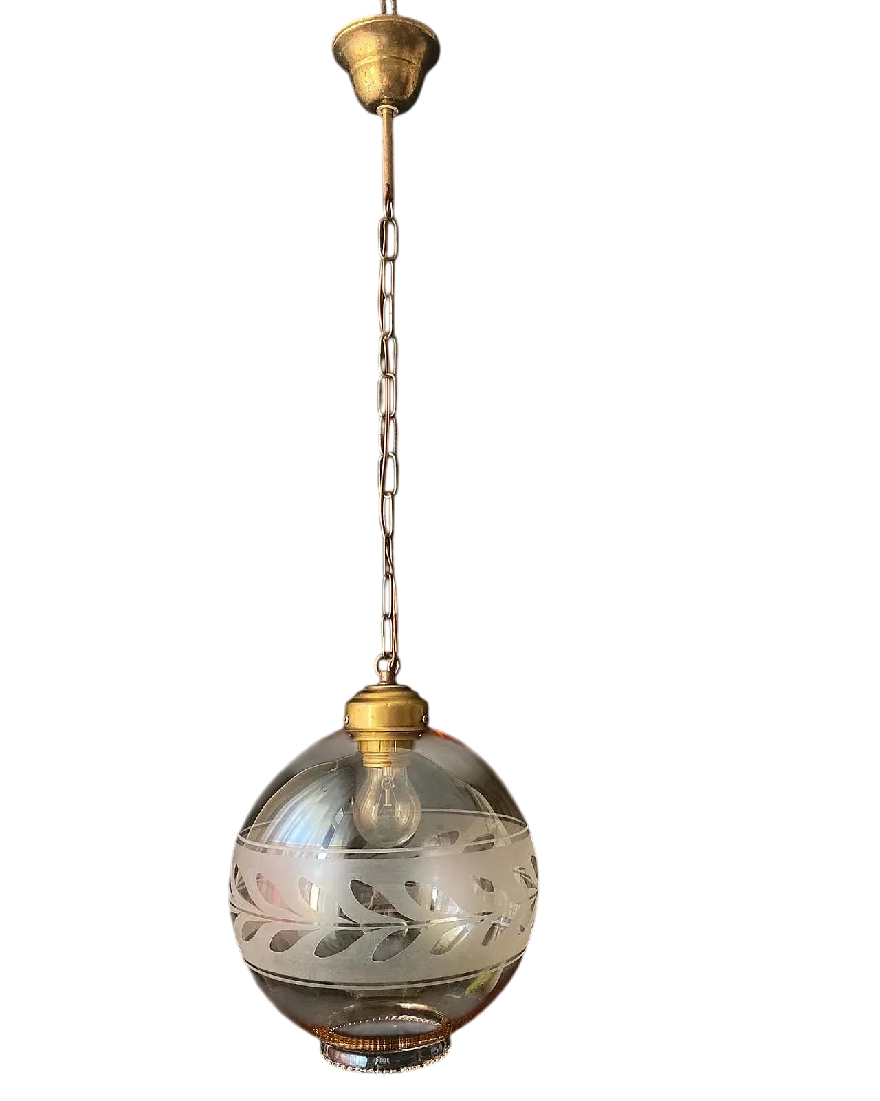 Chandelier in glass with sphere shape, 1960s 11