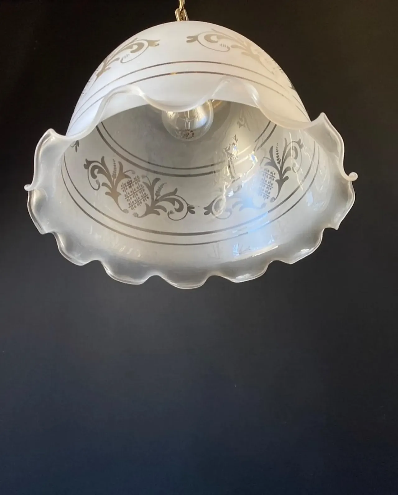 Chandelier in glass with decoratiosn, 1960s 7