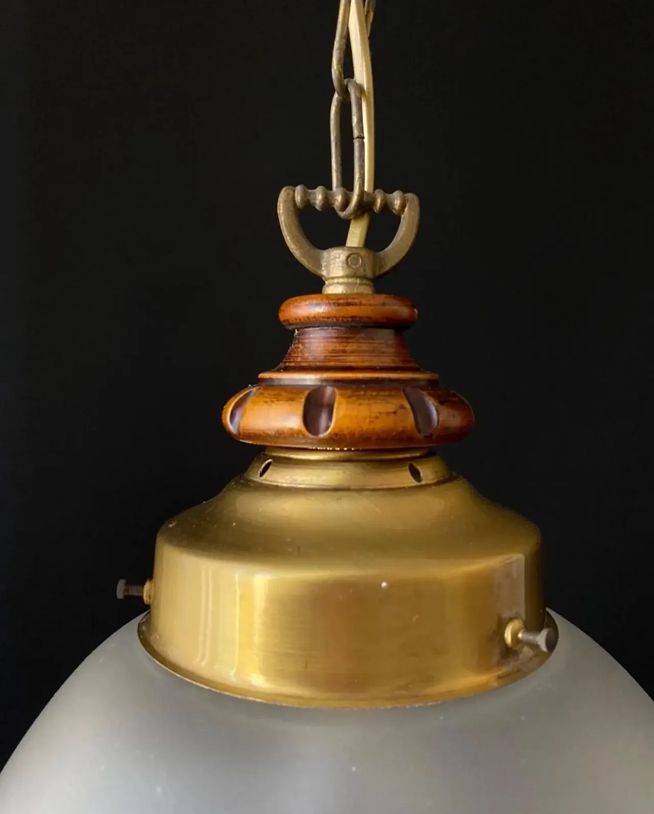 Chandelier in glass with decoratiosn, 1960s 8