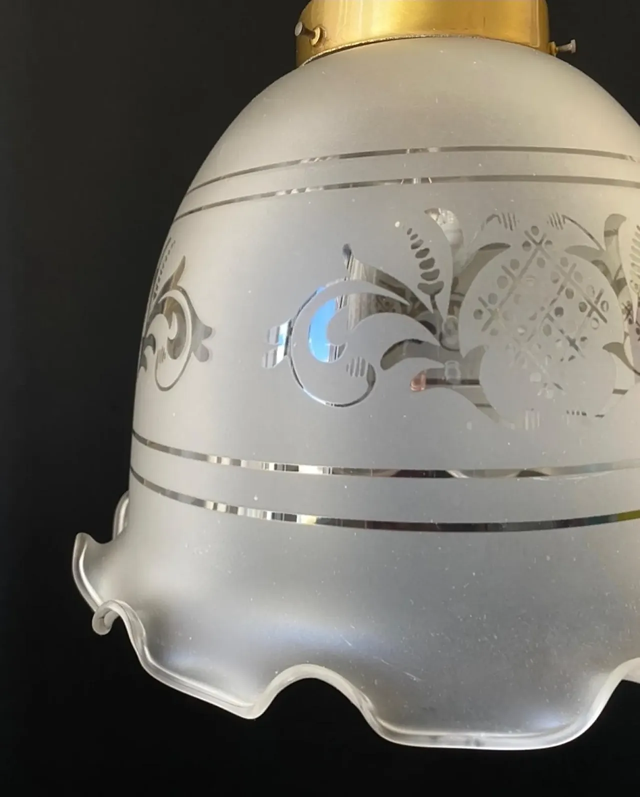 Chandelier in glass with decoratiosn, 1960s 9