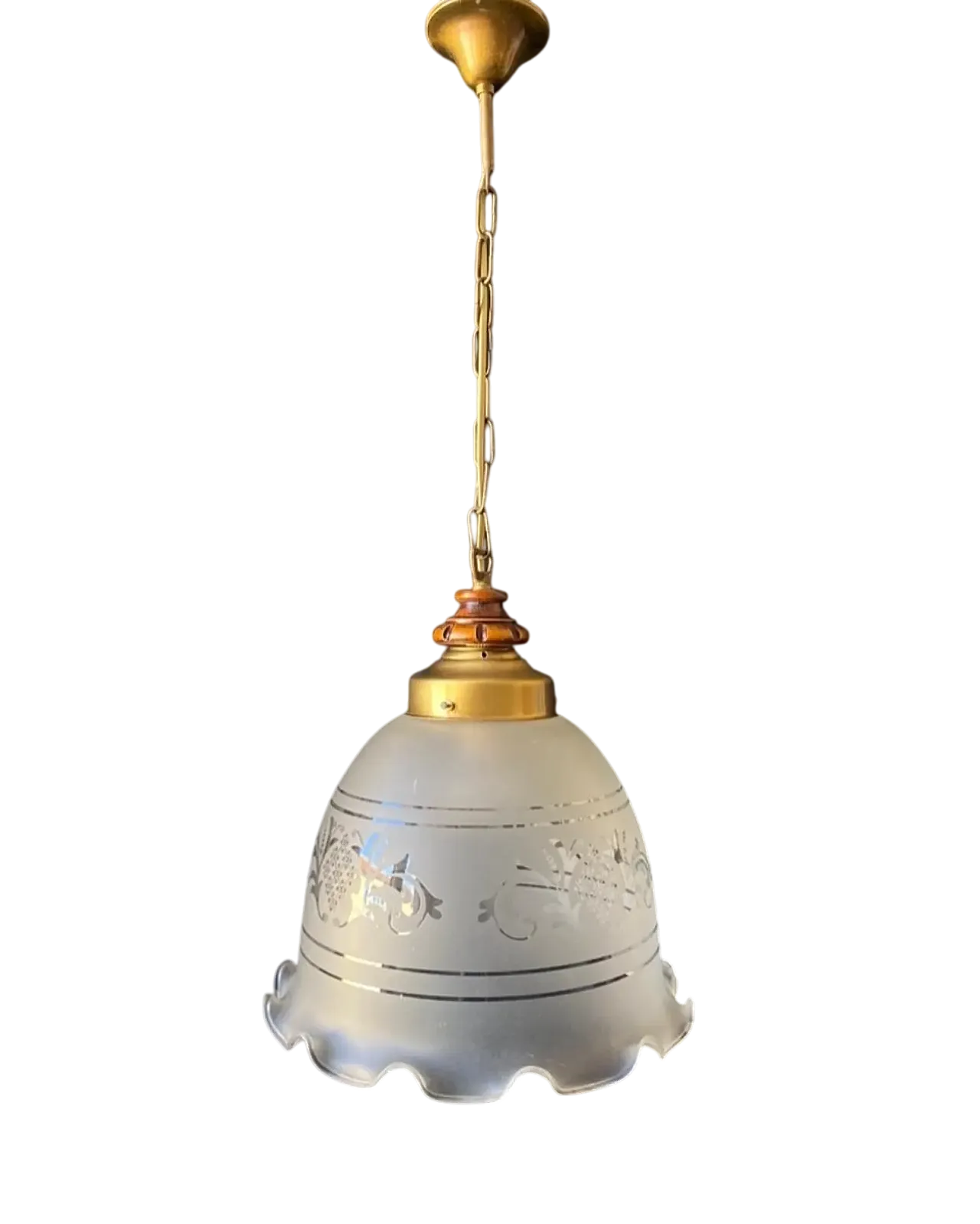 Chandelier in glass with decoratiosn, 1960s 10