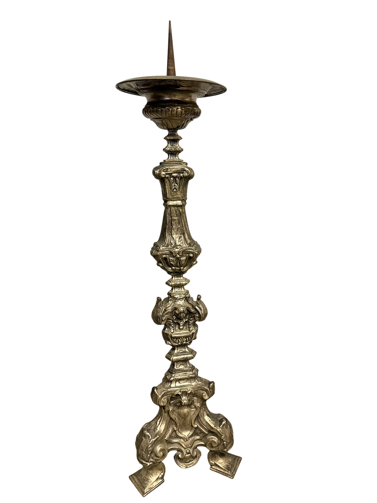 Candleholder in silver metal, 18th century 7