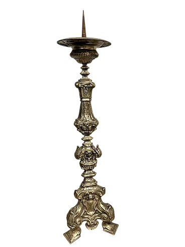 Candeliere in metallo argentato, '700