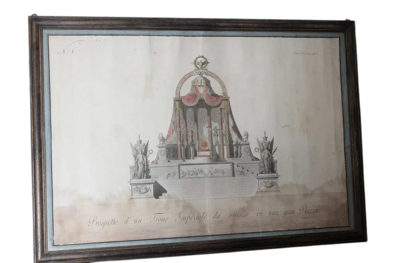 Disegno trono Imperiale studio prospetto per piazza, primi '800 12