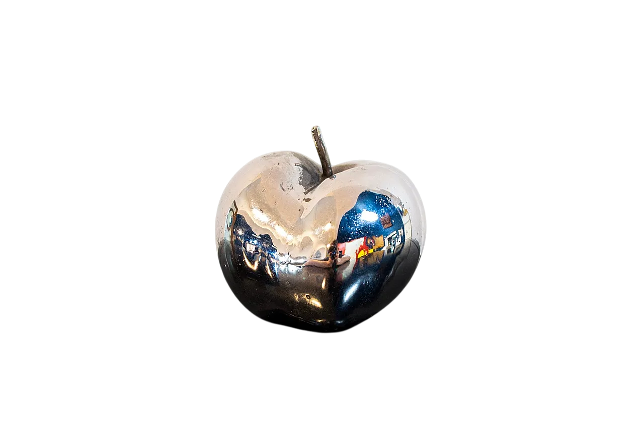 Mela in bronzo cromato di Studio Del Campo, anni '60 5