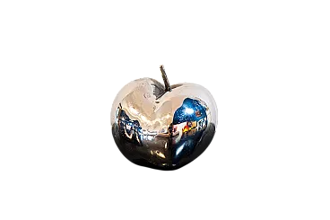 Mela in bronzo cromato di Studio Del Campo, anni '60