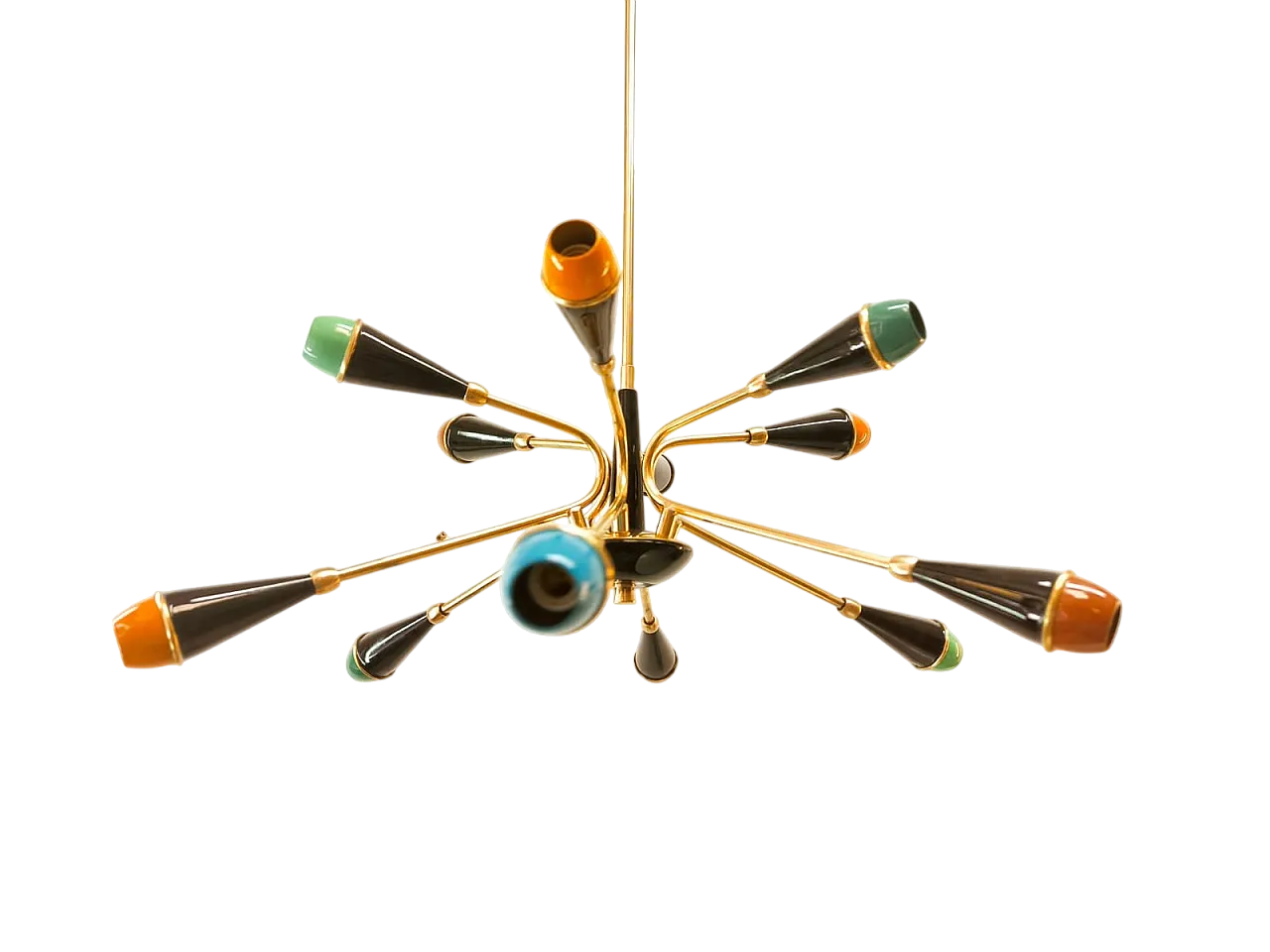 Mid-Century Sputnik 12-light chandelier, anni '50 25