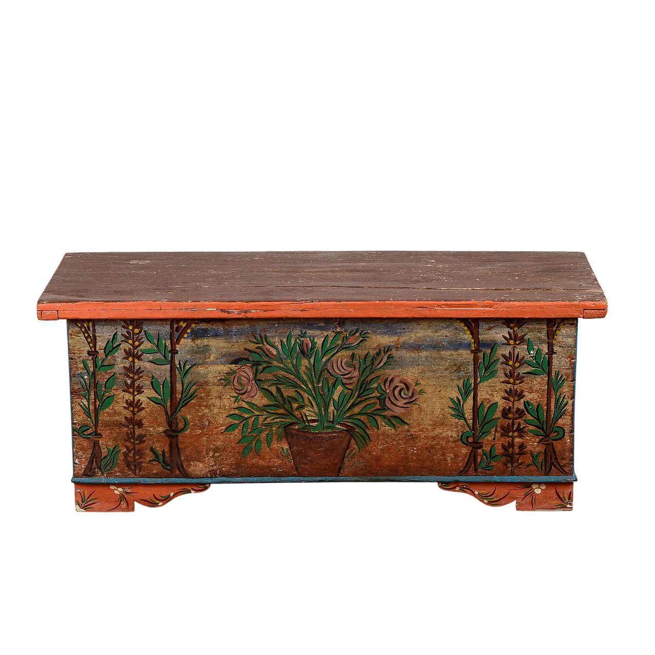 Cassa dipinta in abete, primo '900 9
