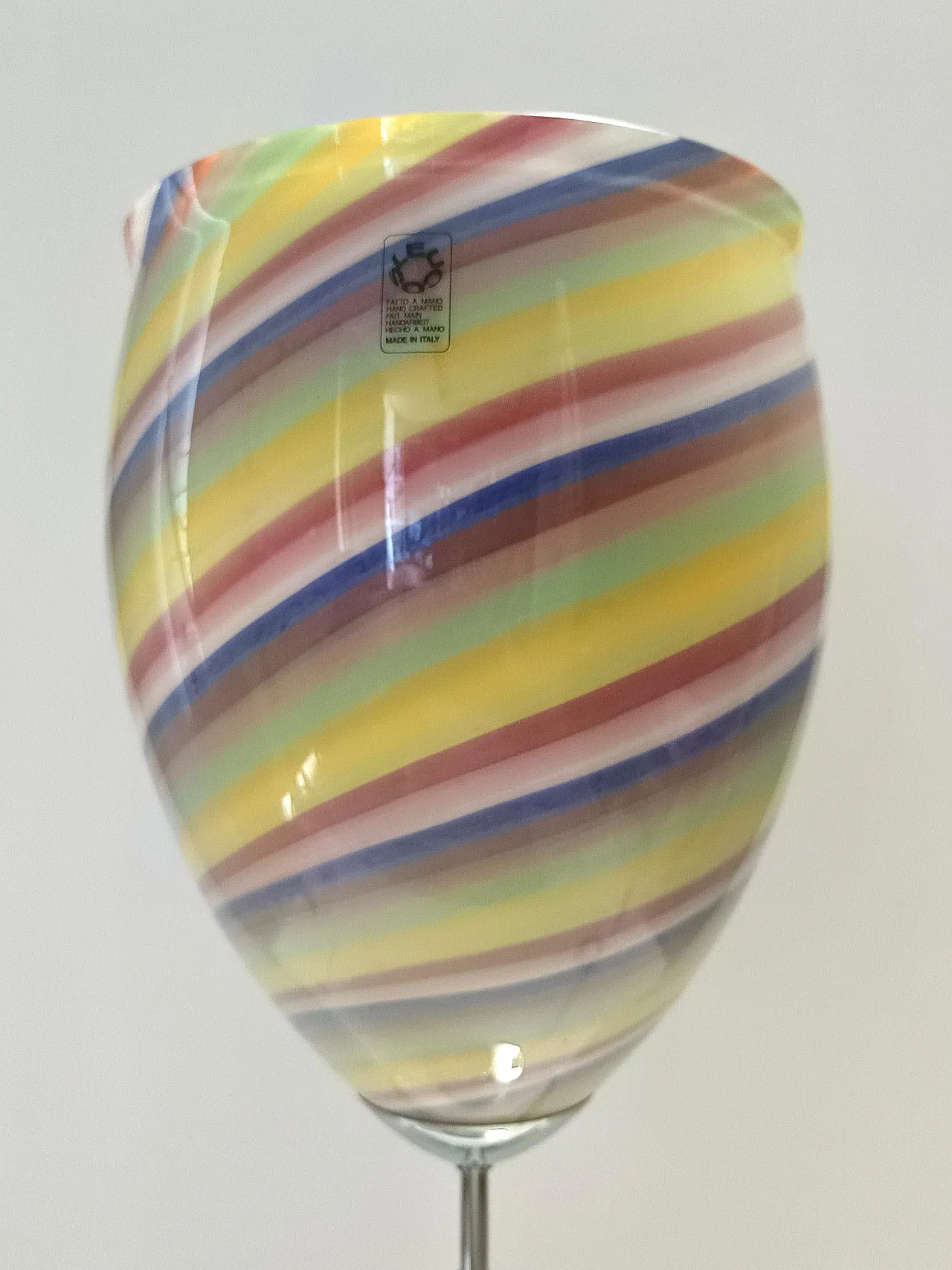 Lampada da tavolo in vetro di Murano multicolore di Leucos, Italia anni '80 5