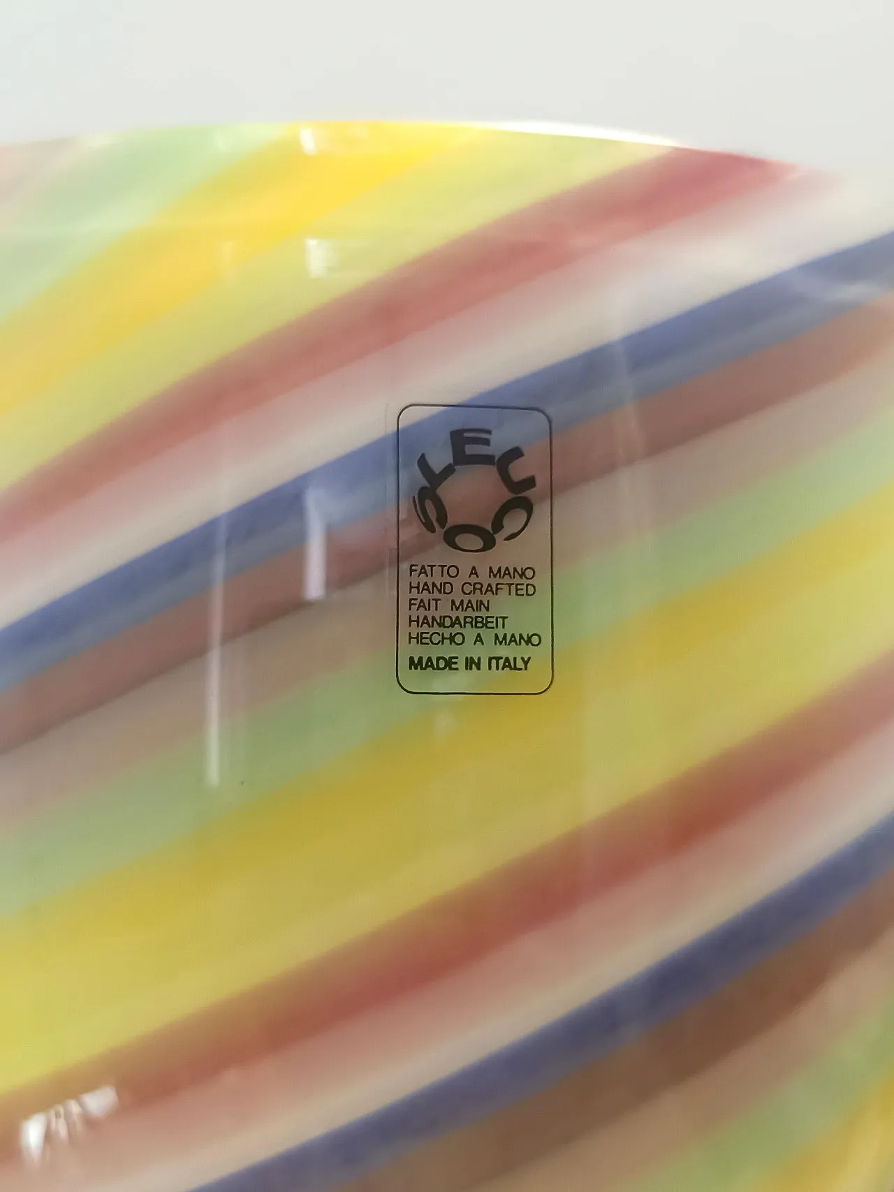 Lampada da tavolo in vetro di Murano multicolore di Leucos, Italia anni '80 11