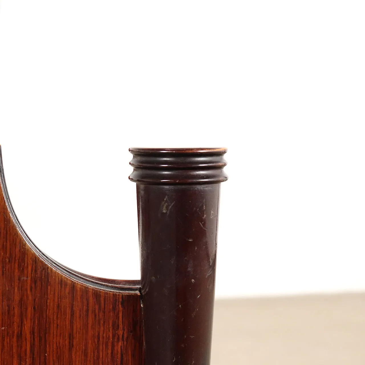 Letto matrimoniale in legno esotico impiallacciato, metà '900 5