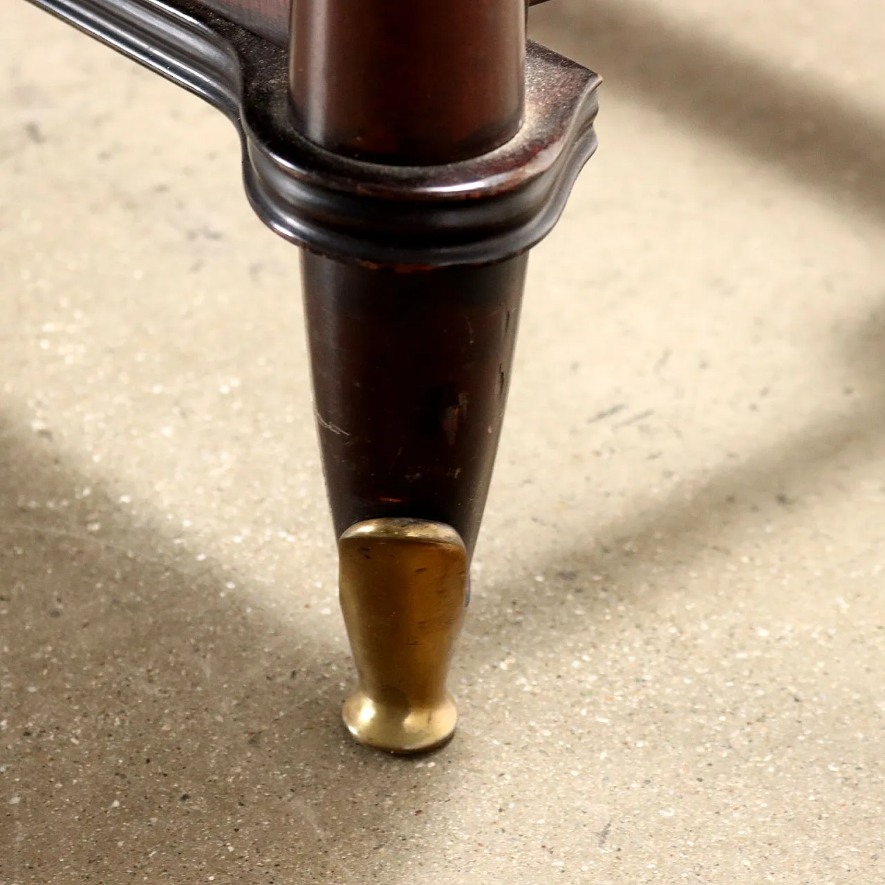 Letto matrimoniale in legno esotico impiallacciato, metà '900 6