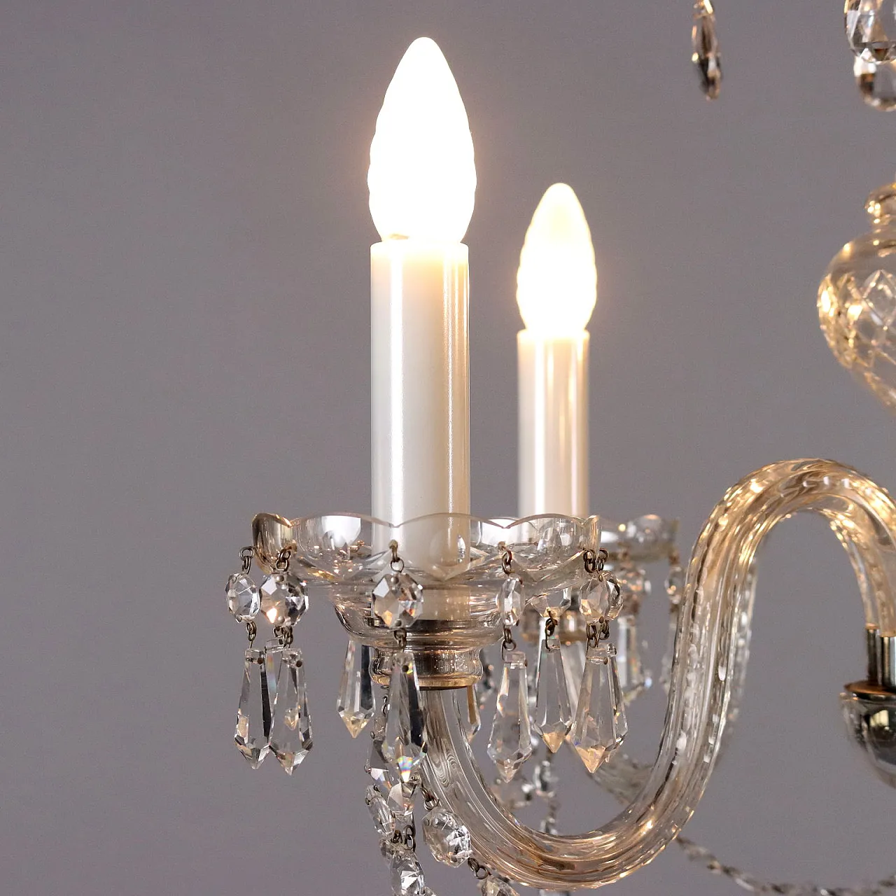 Five-light cut glass and crystal chandelier 4