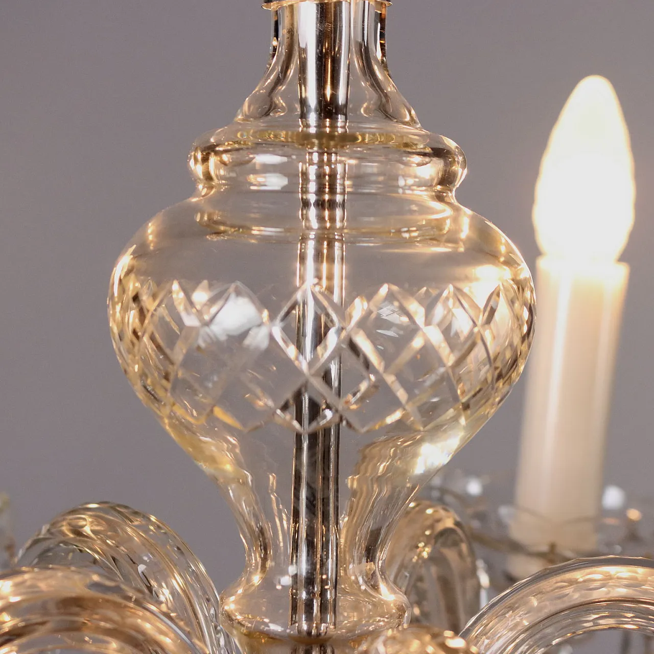 Five-light cut glass and crystal chandelier 5