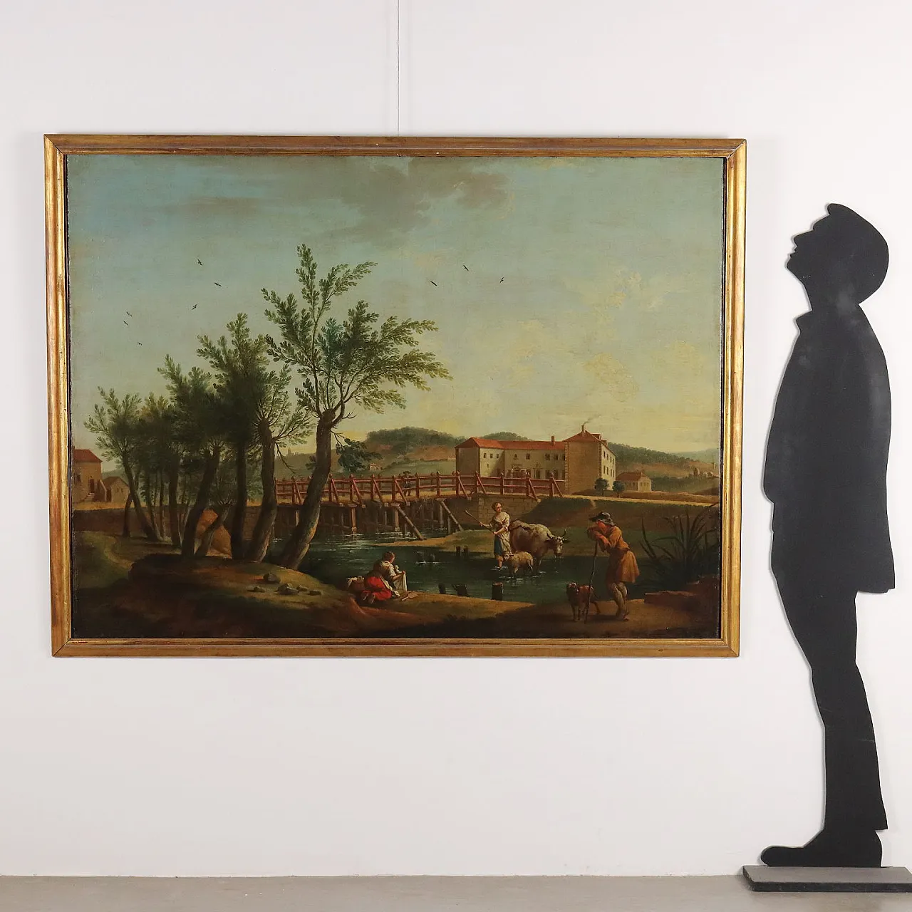 Paesaggio con Figure, olio su tela, '800 2