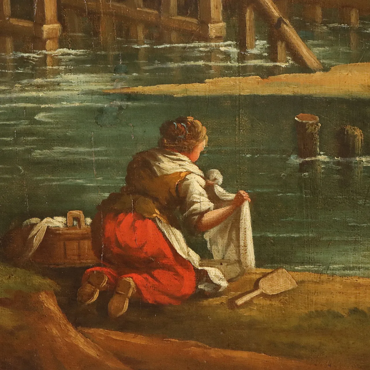 Paesaggio con Figure, olio su tela, '800 4