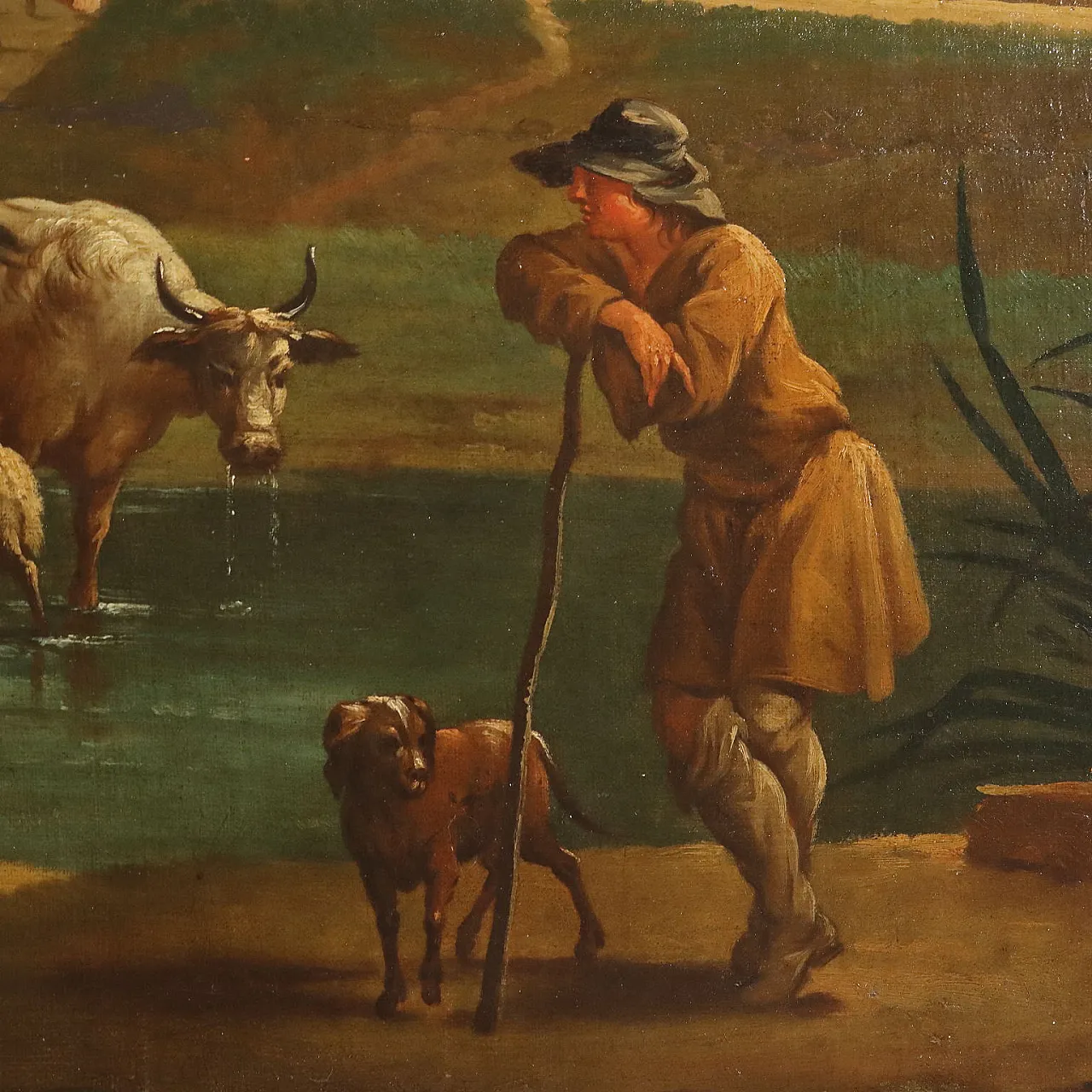 Paesaggio con Figure, olio su tela, '800 6