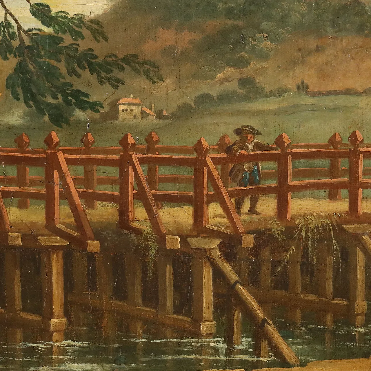 Paesaggio con Figure, olio su tela, '800 8