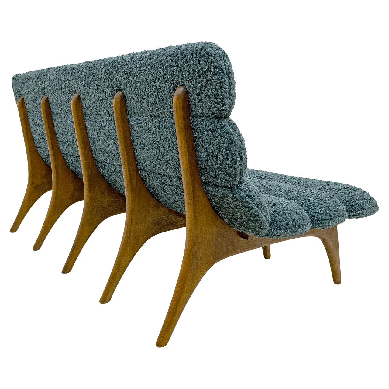 Divano in noce e bouclé nello stile di Adrian Pearsall, anni 2000 1