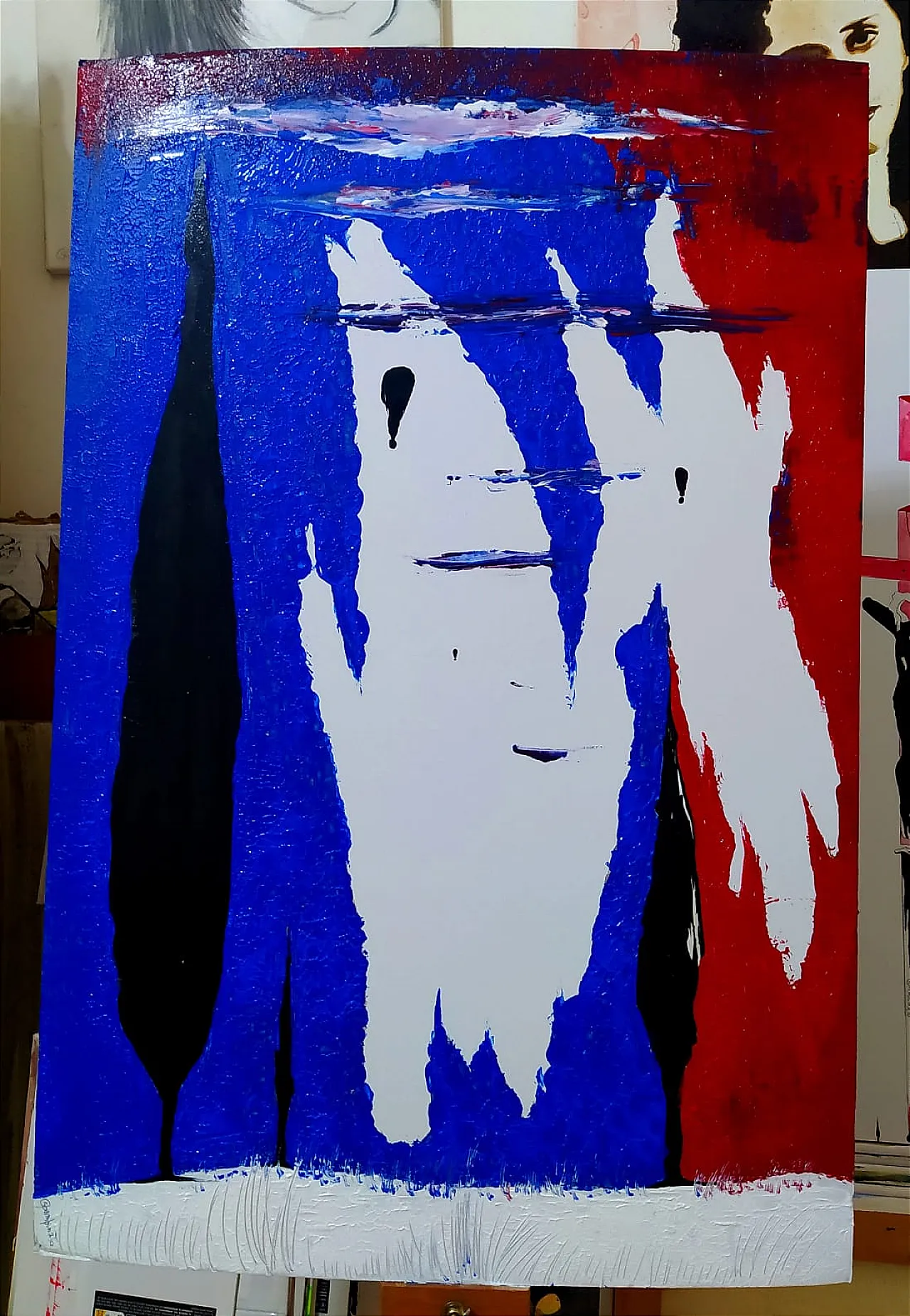 Tribute to Schifano painting spampinated metaphysical 1