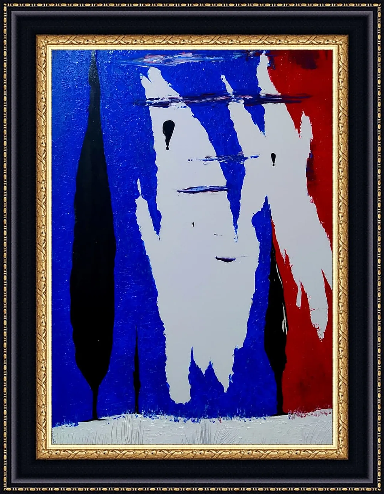 Tribute to Schifano painting spampinated metaphysical 2