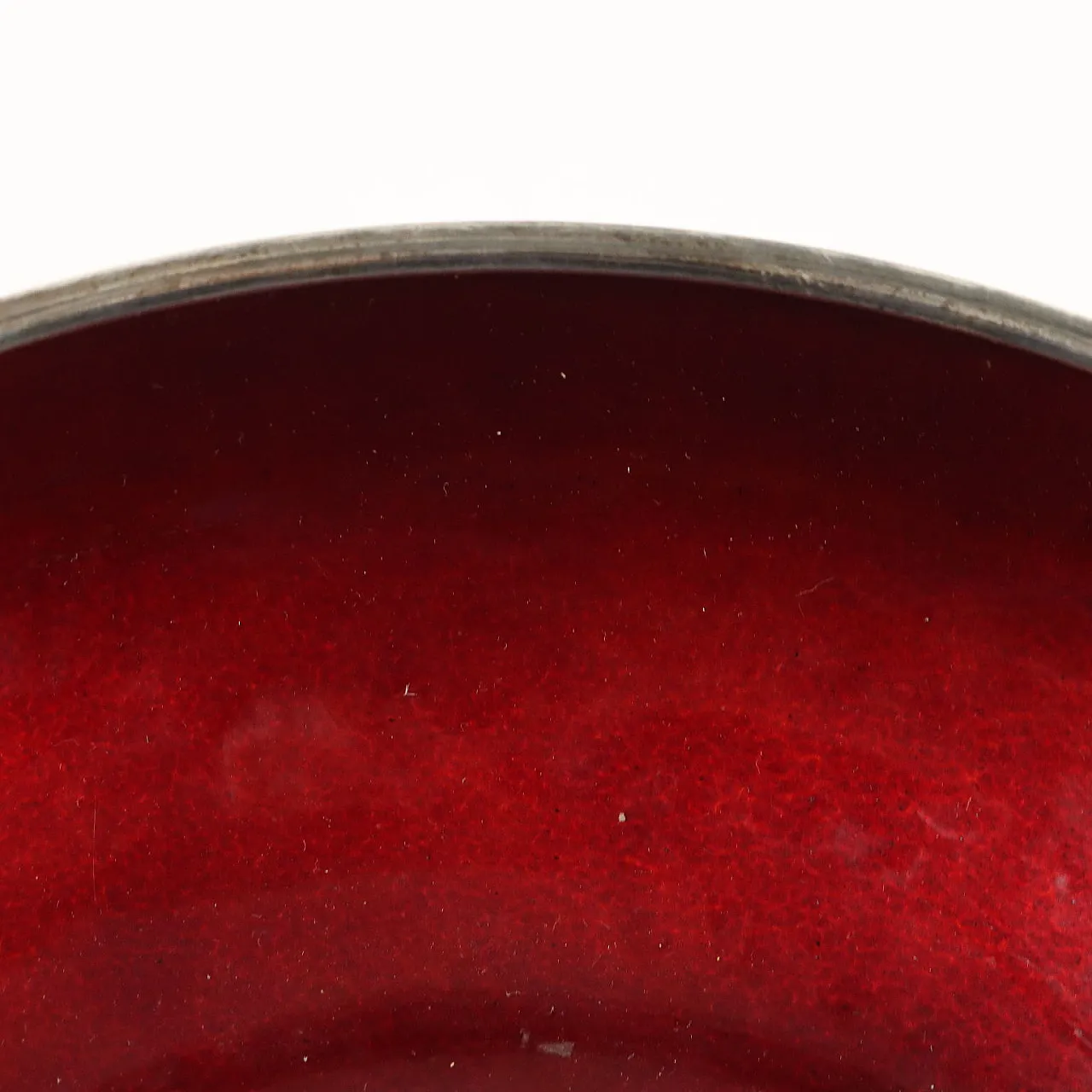 Ciotola in argento e smalto rosso dei Fratelli Ranzoni, anni '60 4