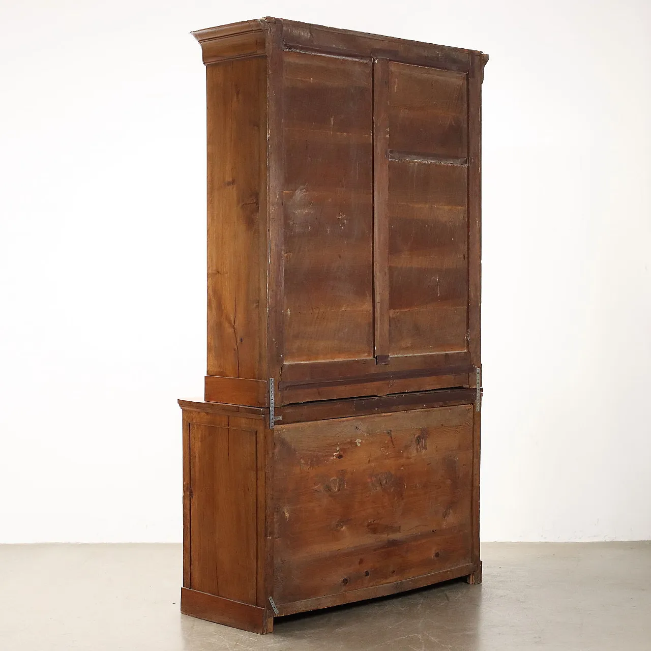 Louis Philippe bookcase buffet in walnut Italy, 20th century 9