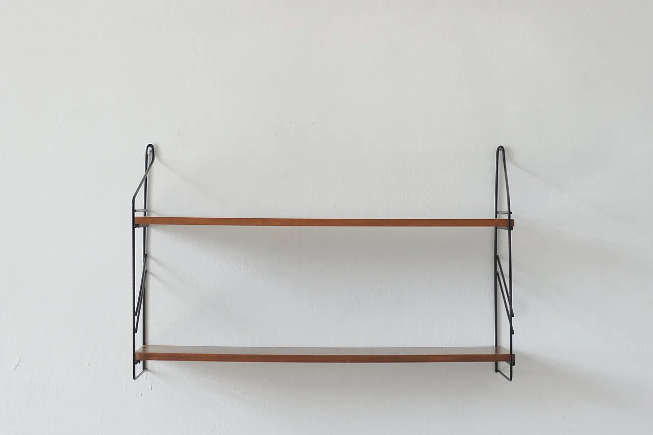 Teak shelf wall system by Kajsa & Nils Nisse Strinning, 1960s 2
