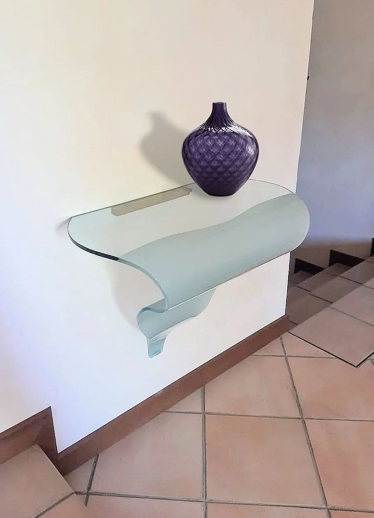 Onda console by Nanda Vigo in crystal, 80s 1