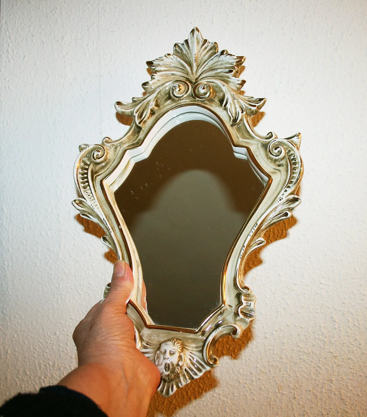 Specchiera in ceramica di Capodimonte, anni '70 2