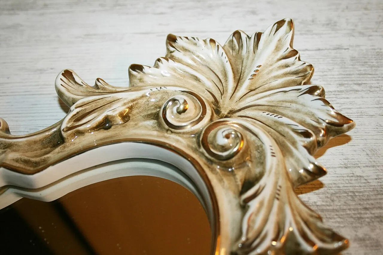 Specchiera in ceramica di Capodimonte, anni '70 3