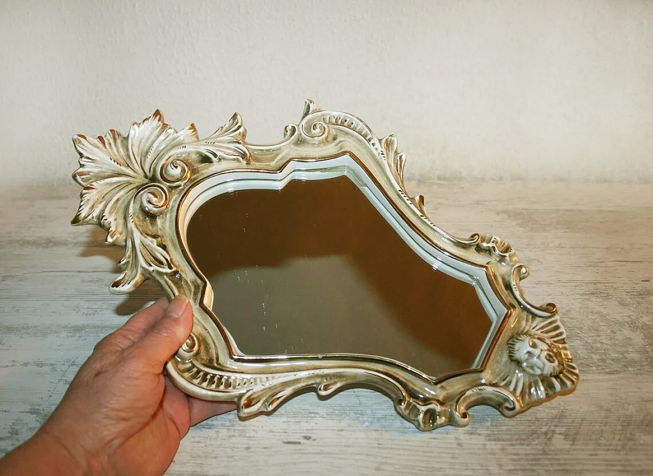 Specchiera in ceramica di Capodimonte, anni '70 4