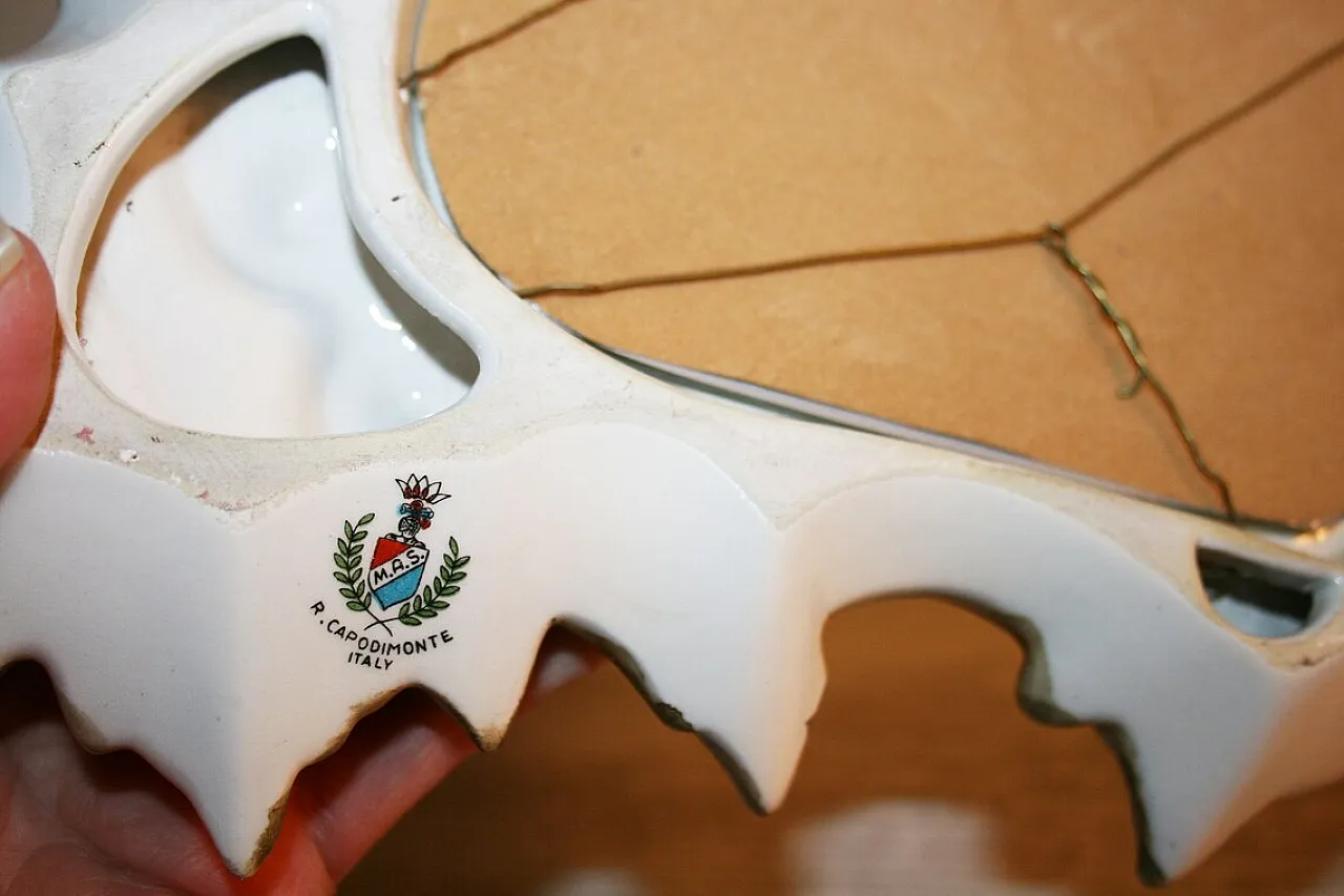 Specchiera in ceramica di Capodimonte, anni '70 6