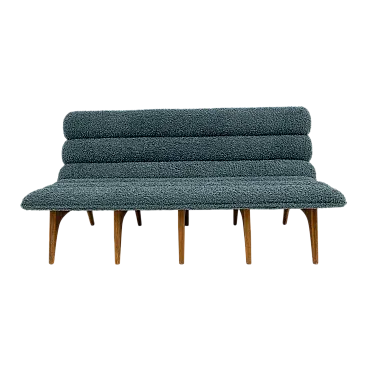 Divano in noce e bouclé nello stile di Adrian Pearsall, anni 2000