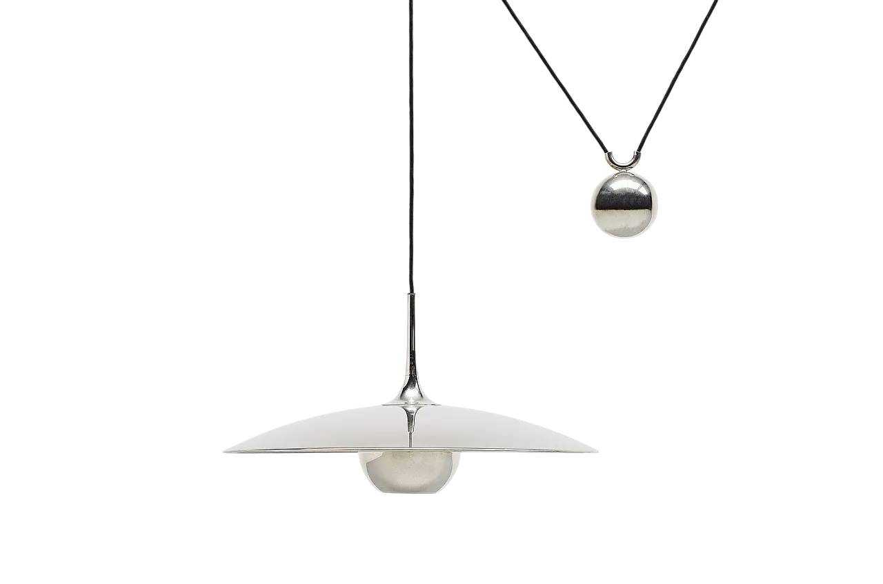 Lampada Onos 55 Counterbalance in argento di Florian Schulz, anni '70 8