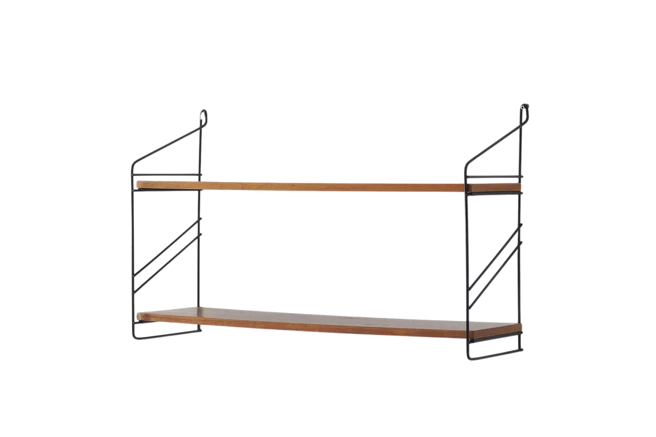 Teak shelf wall system by Kajsa & Nils Nisse Strinning, 1960s 7