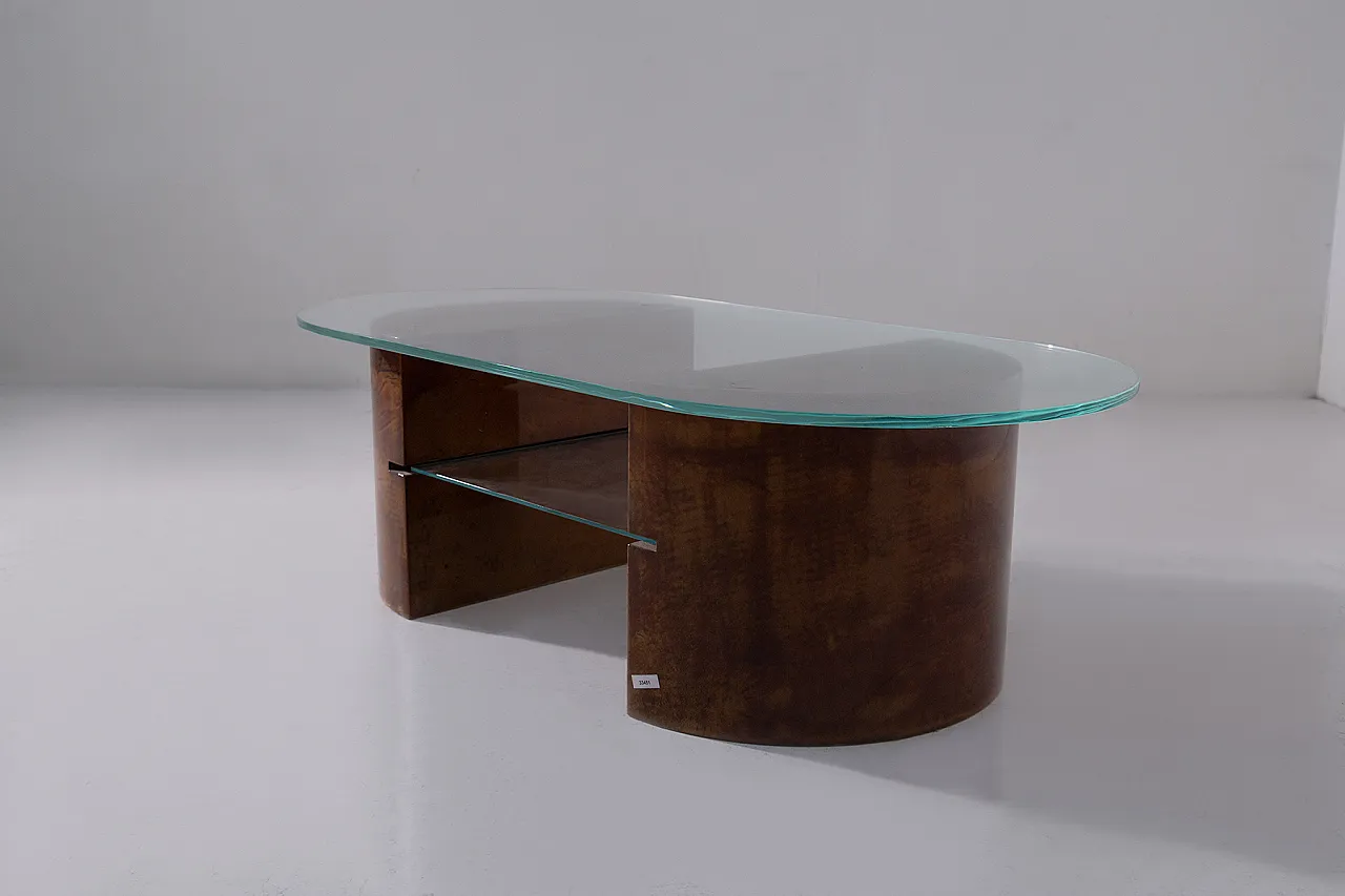 Coffee table di Aldo Tura in red parchment, anni '60 5