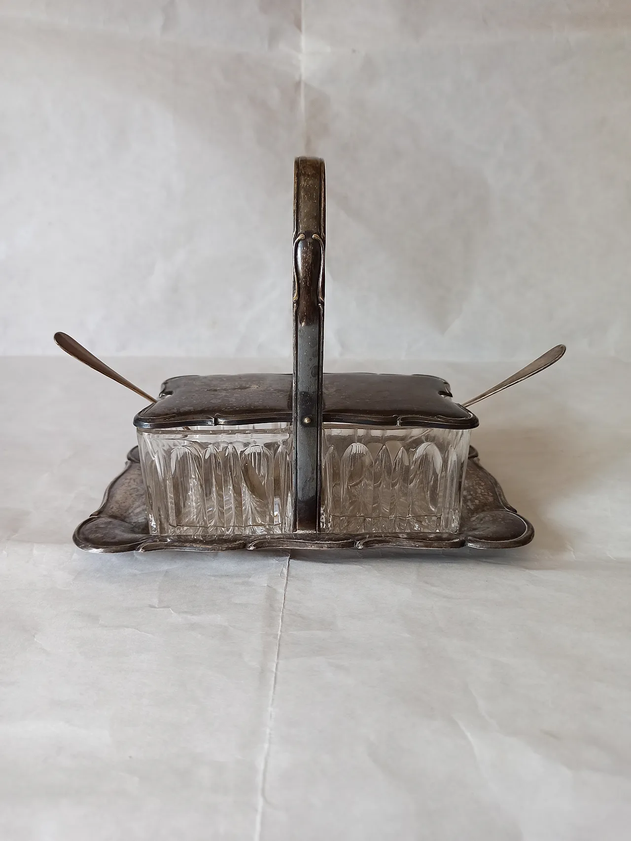 Formaggiera in Argento e Vasche in Cristallo 1