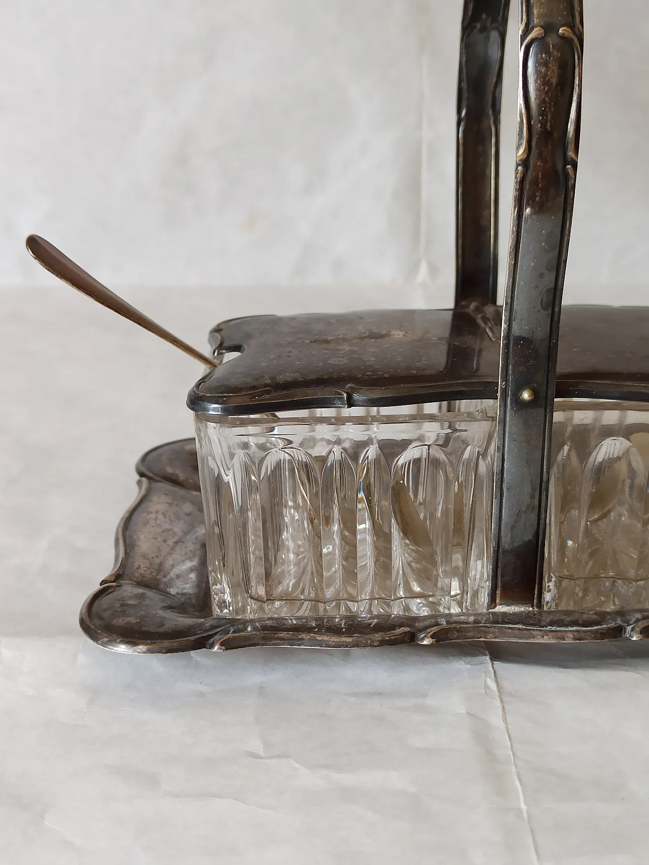 Formaggiera in Argento e Vasche in Cristallo 4