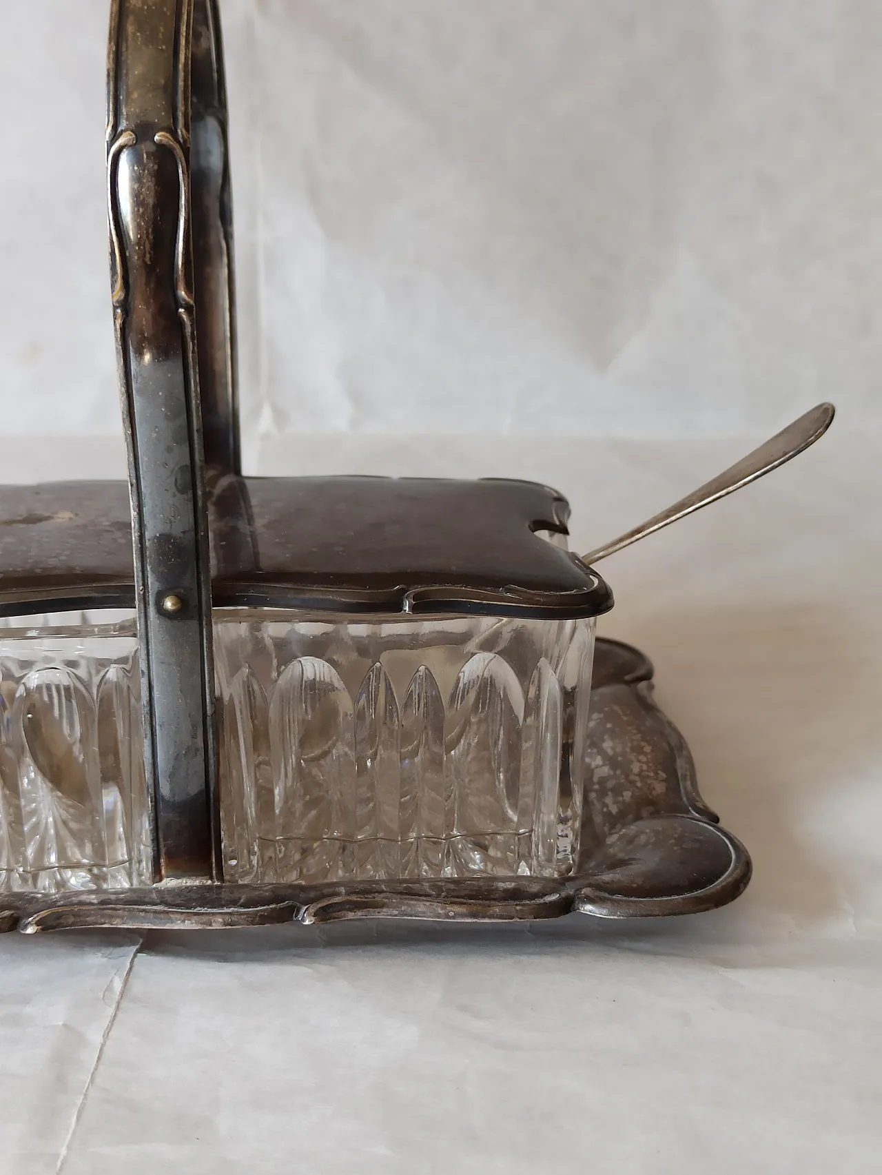 Formaggiera in Argento e Vasche in Cristallo 5