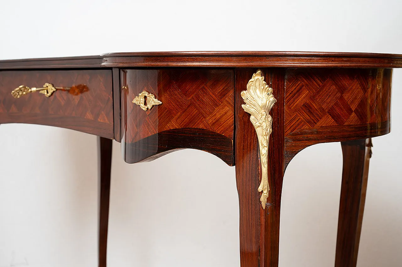 Scrittoio a fagiolo Napoleone III in legni esotici, '800 2