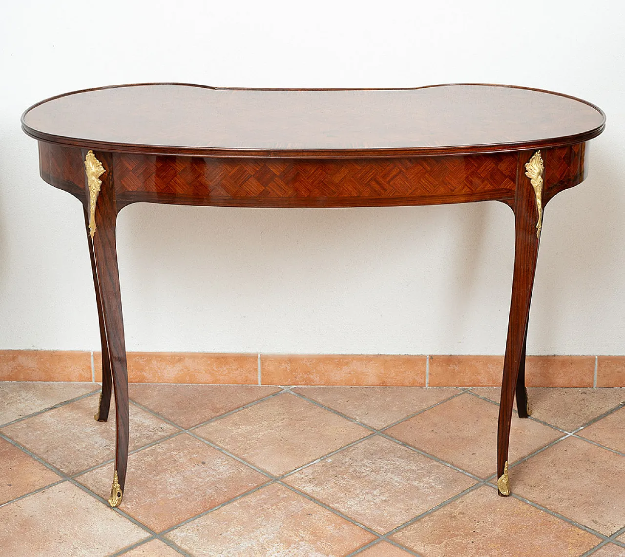 Scrittoio a fagiolo Napoleone III in legni esotici, '800 7