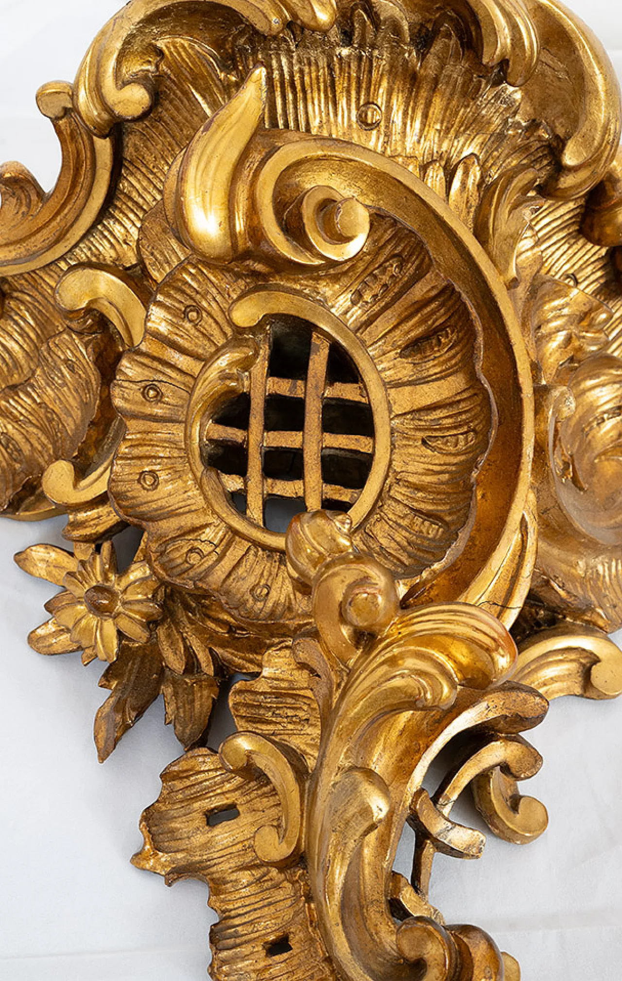 Pair of shelves Luigi Filippo Neapolitan in golden wood, 19th century 3