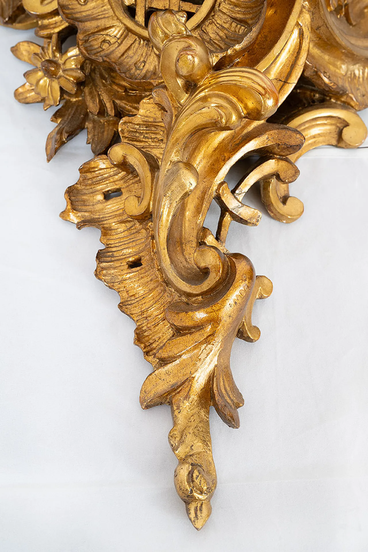 Pair of shelves Luigi Filippo Neapolitan in golden wood, 19th century 4