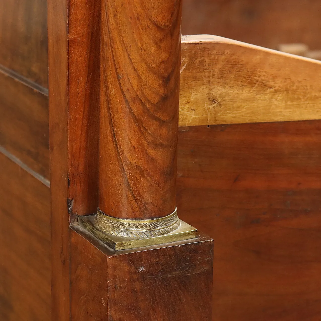 Letto impero in mogano e bronzo cesellato, '800 6